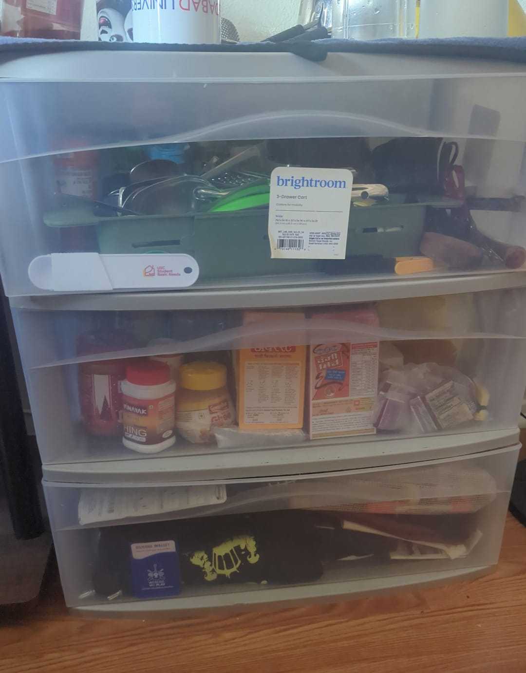 3 Drawer Wide Plastic Storage Drawers